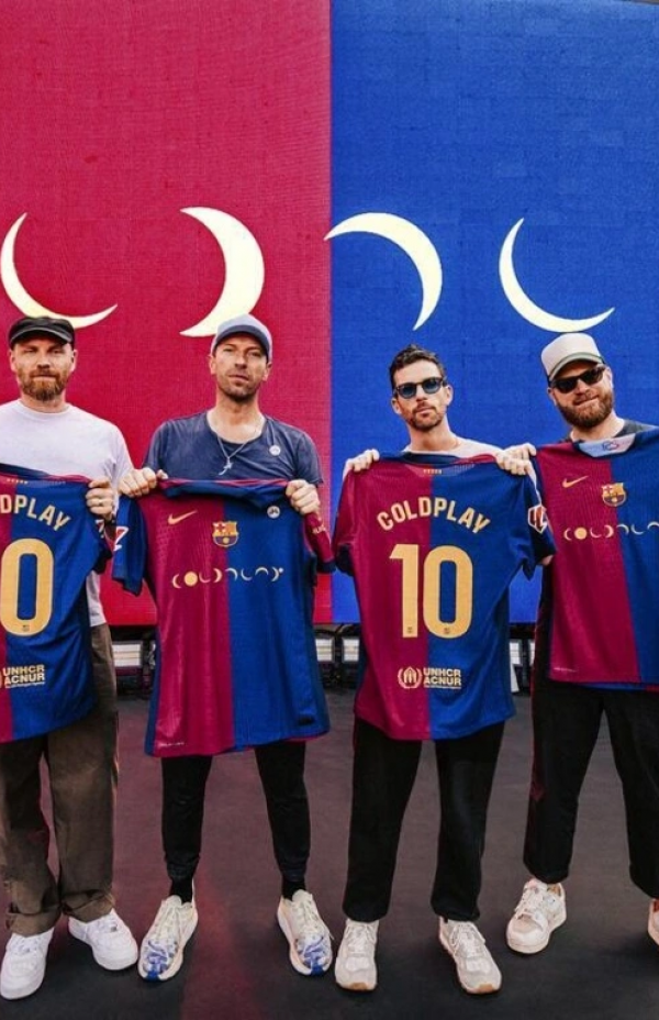 Coldplay, a próxima banda a aparecer na frente da camisola do Barça em associação com o Spotify 